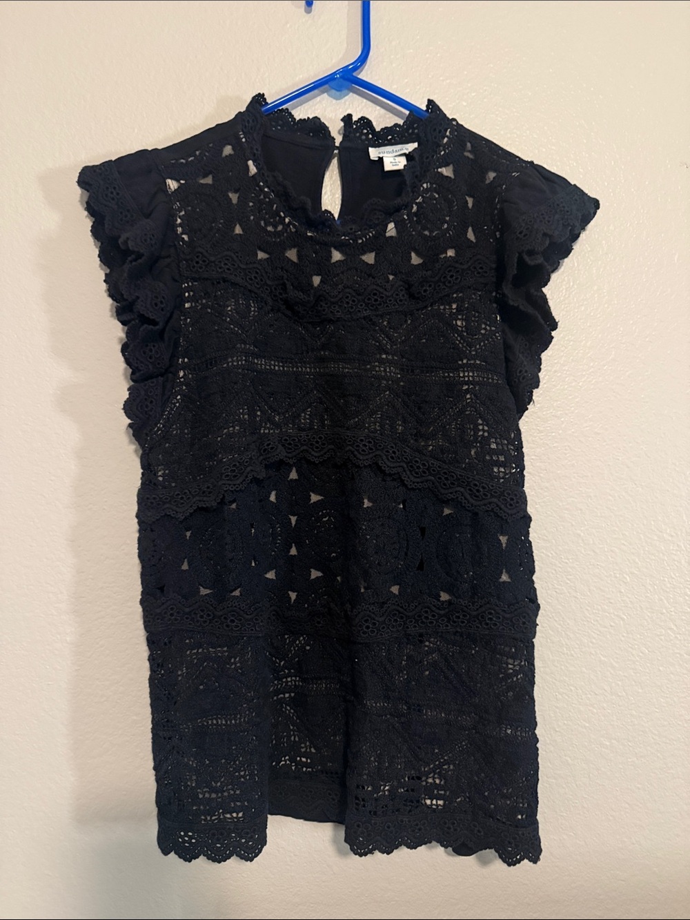 Sundance black Lace Trim Tee